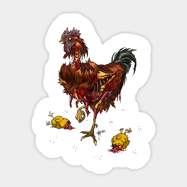 zombie cock Sticker by nedesem